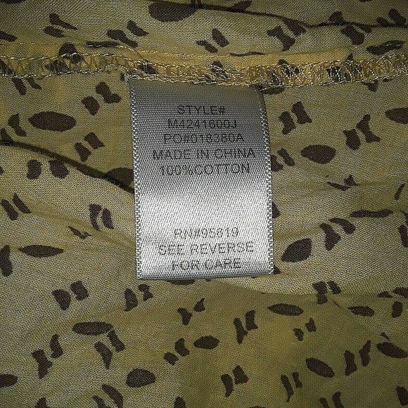 John Paul Richard Womens Blouse Small Yellow Brown Geometric Side Tie Abstract - Picture 7 of 7